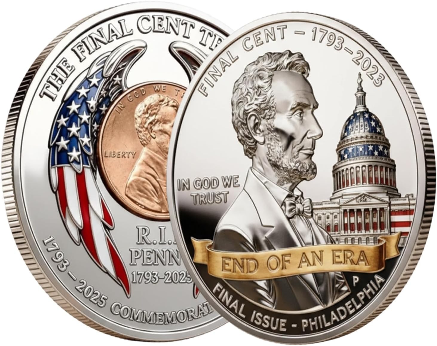 2025 Final Cent Tribute Coin - Last Penny Commemorative Challenge 3D... 2025 Final Cent Tribute Coin - Last Penny Commemorative Challenge 3D...