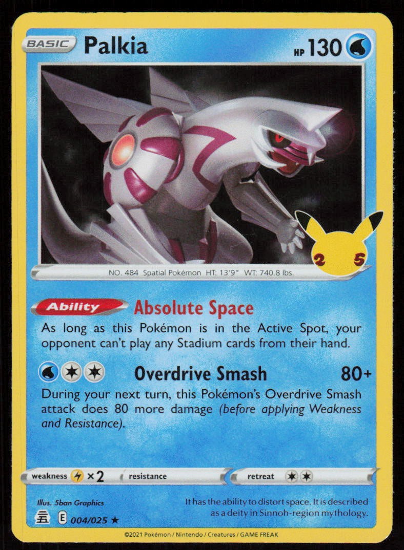 Palkia 004/025 Rare Celebrations Pokemon Holo Lightly Played
