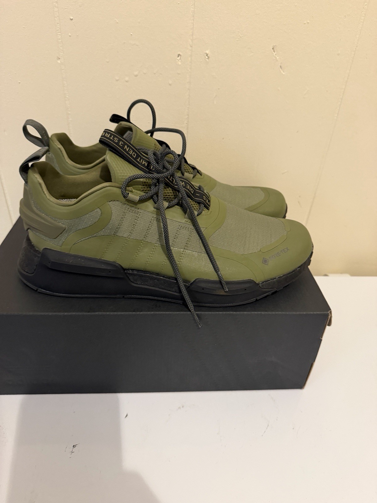 adidas Men\'s NMD_V3 GTX GORE-TEX Focus Olive/Core Black Low Top Lace-Up HP7778 adidas Men\'s NMD_V3 GTX GORE-TEX Focus Olive/Core Black Low Top Lace-Up HP7778