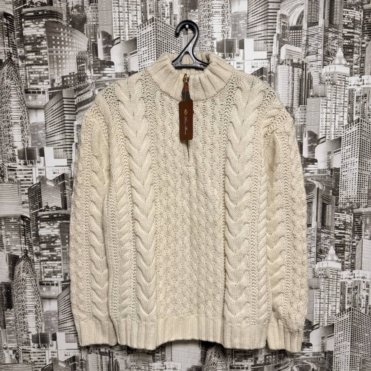 Loro Piana Baby Cashmere 1/3 Zip Cardigan Knit Sweater Size Mens 50 (L-XL)