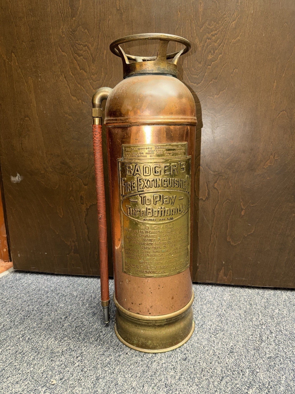 Antique 2-1/2 gal. Badger Soda-Acid Fire Extinguisher Good Condition (Empty)