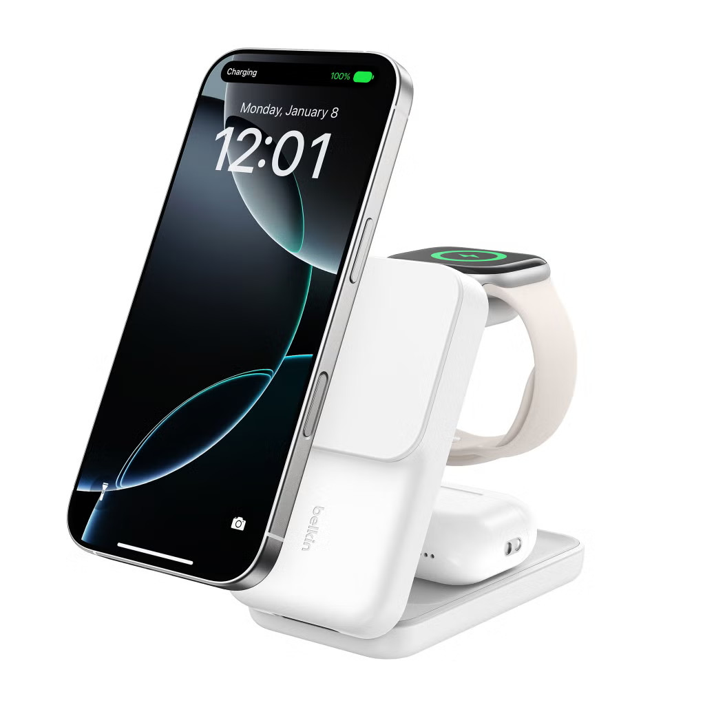 Belkin 3-in-1 Charging Stand Qi2 25W - Belkin 3-in-1 Charging Stand Qi2 25W -