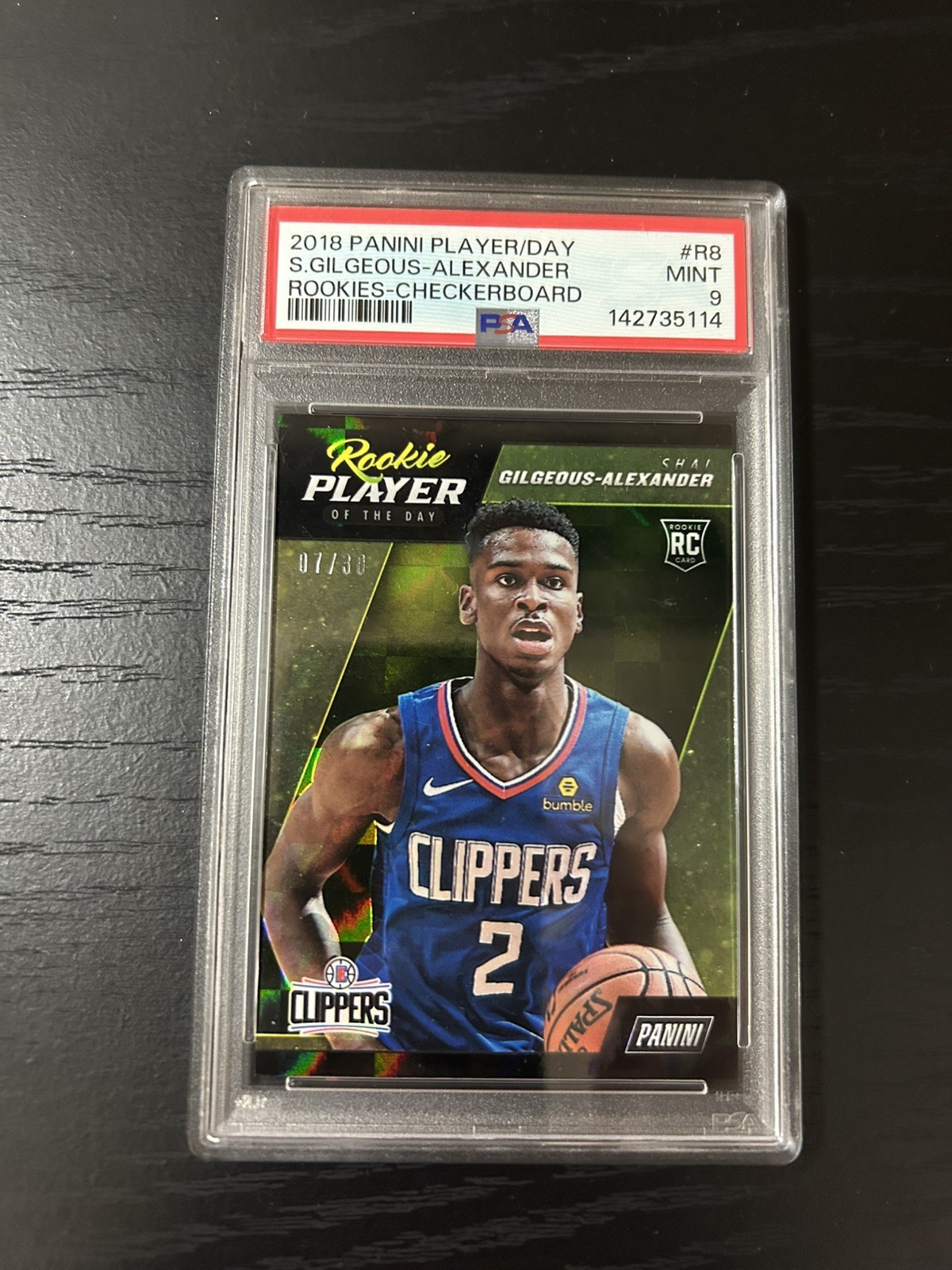 Shai Gilgeous Alexander 2018-19 Panini Player of the Day /30 Rookie PSA 9 Shai Gilgeous Alexander 2018-19 Panini Player of the Day /30 Rookie PSA 9