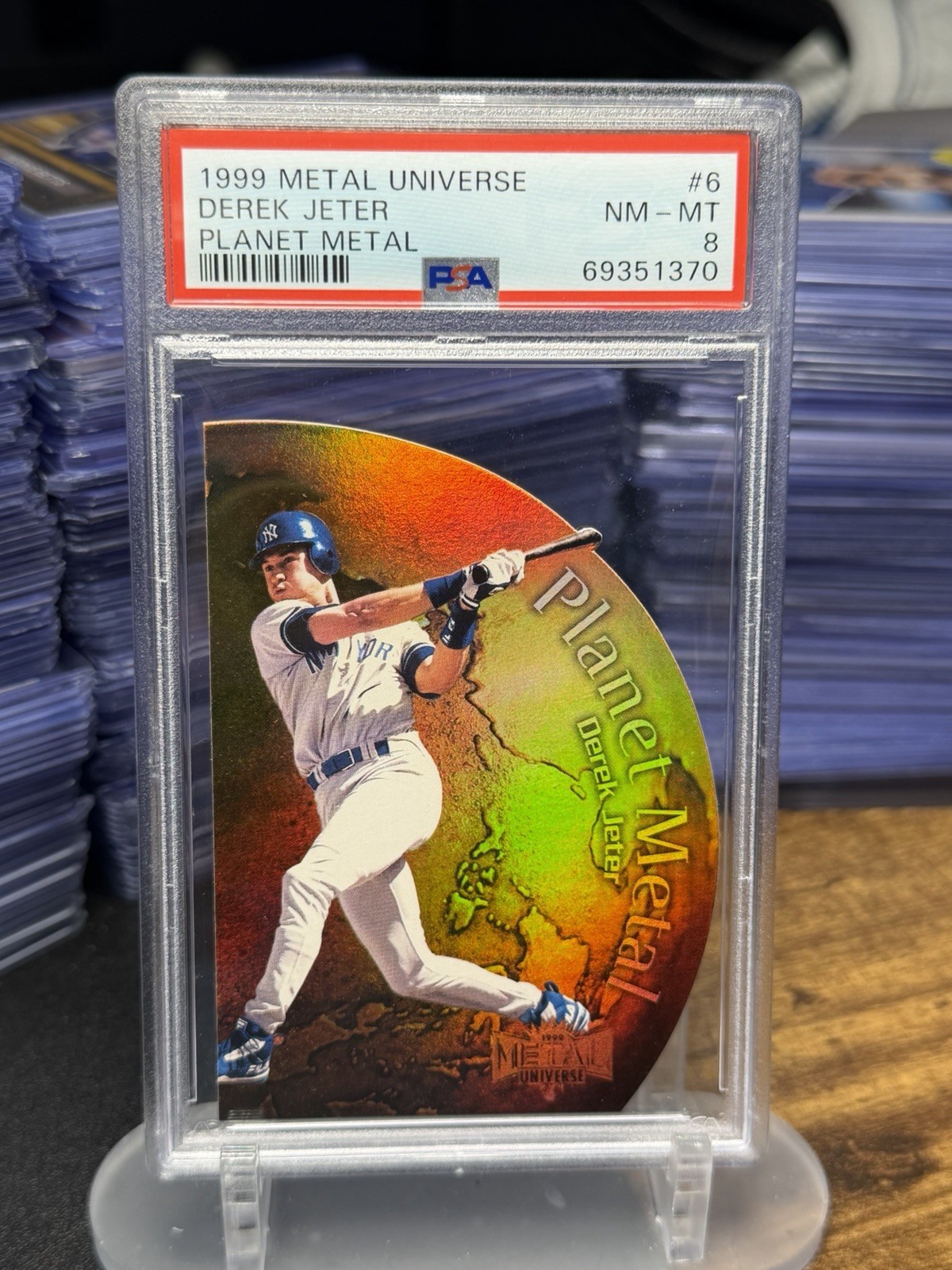 1999 Metal Universe Derek Jeter Planet Metal Die-Cut #6 PSA 8 NM-MT Yankees