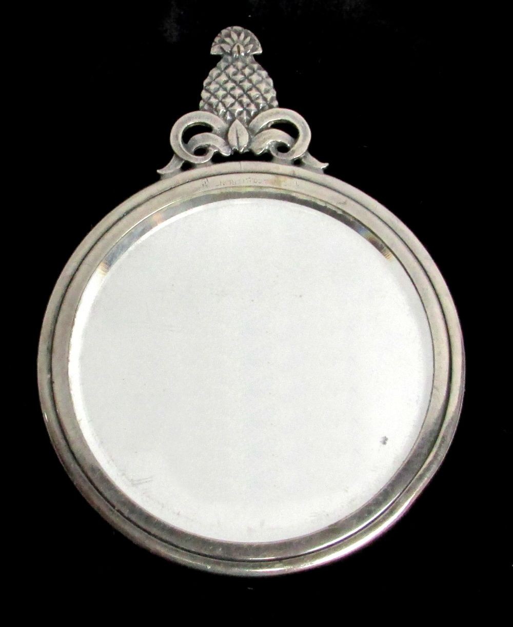 LOVELY VINTAGE TIFFANY & CO PINEAPPLE STERLING SILVER PERSONAL TRAVEL MIRROR