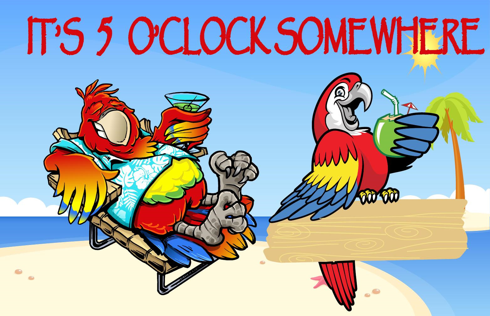  its 5 o clock somewhere flag Jimmy buffet party cocktail beer  3'X5' FEET 