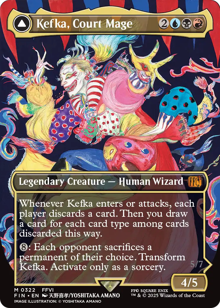 x1 Kefka, Court Mage // Kefka, Ruler of Ruin FIN MTG 322 BORDERLESS MYTHIC 1x