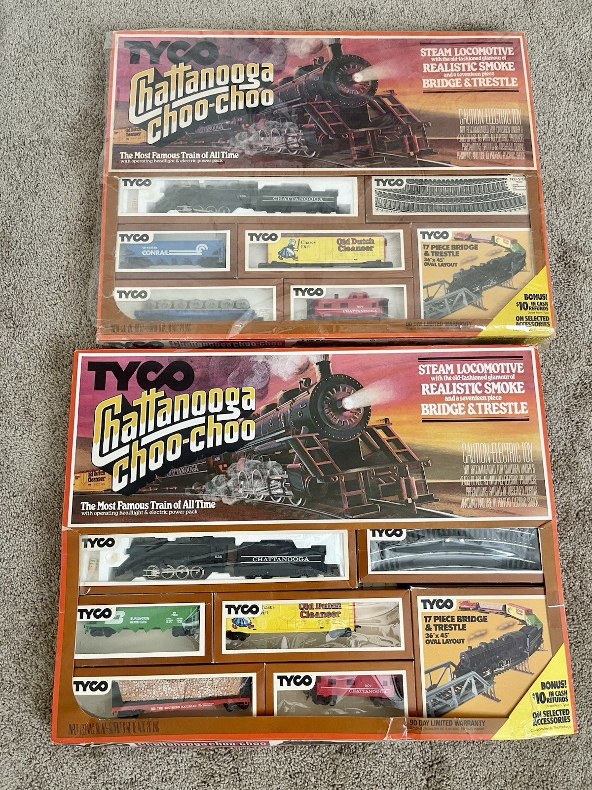 TWO NEW in Box 1981 Tyco Chattanooga Choo Choo Trains ORIGINAL OWNER No. 7318 TWO NEW in Box 1981 Tyco Chattanooga Choo Choo Trains ORIGINAL OWNER No. 7318