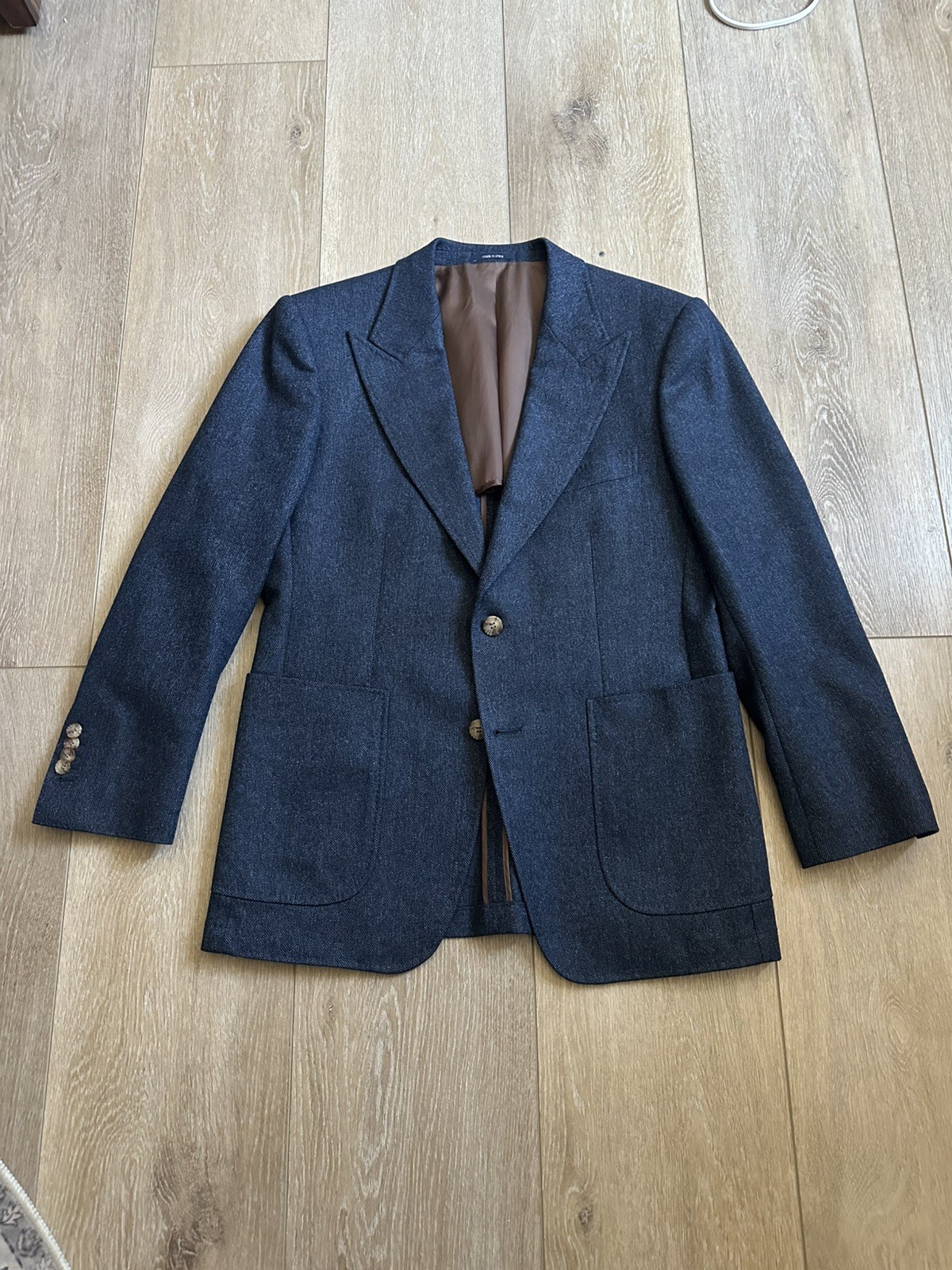 SUITSUPPLY Washington HL sport coat 40S jacket blazer wool blue herringbone EUC SUITSUPPLY Washington HL sport coat 40S jacket blazer wool blue herringbone EUC