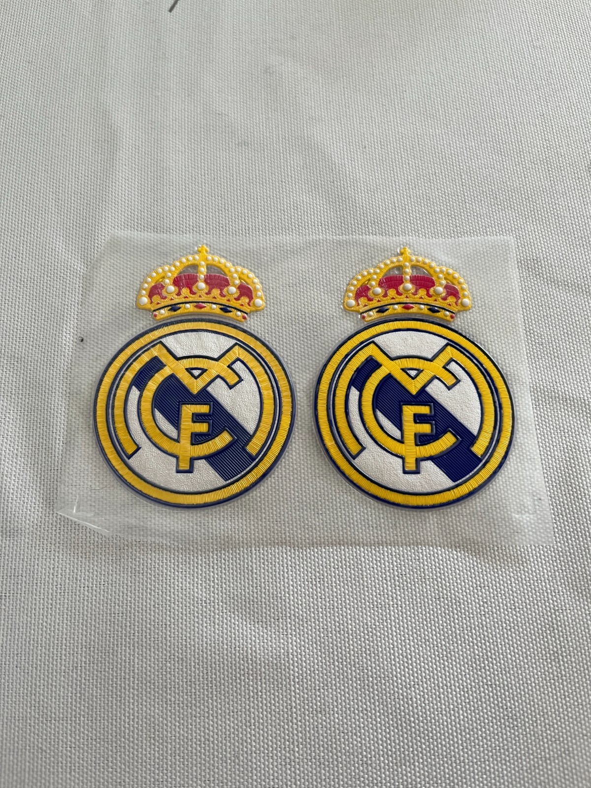 2 Piece Real Madrid Logo Badge Iron on Football Patch Mbappe Vini Bellingham
