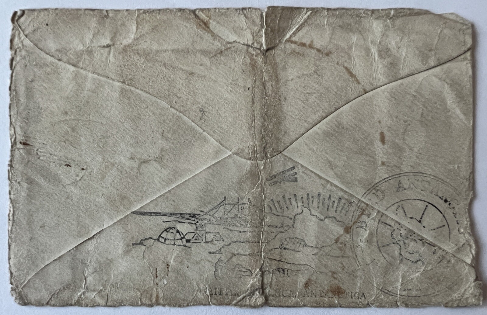 RARE 1930 BYRD ANTARCTIC EXPEDITION US COVER WITH IGLOO ARTWORK BACKSIDE ONLY RARE 1930 BYRD ANTARCTIC EXPEDITION US COVER WITH IGLOO ARTWORK BACKSIDE ONLY