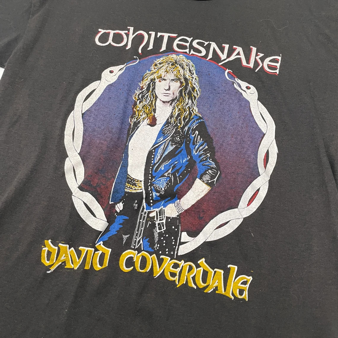 Vintage Whitesnake Rattle and Roll Tour Cotton Black All Size Unisex Shirt