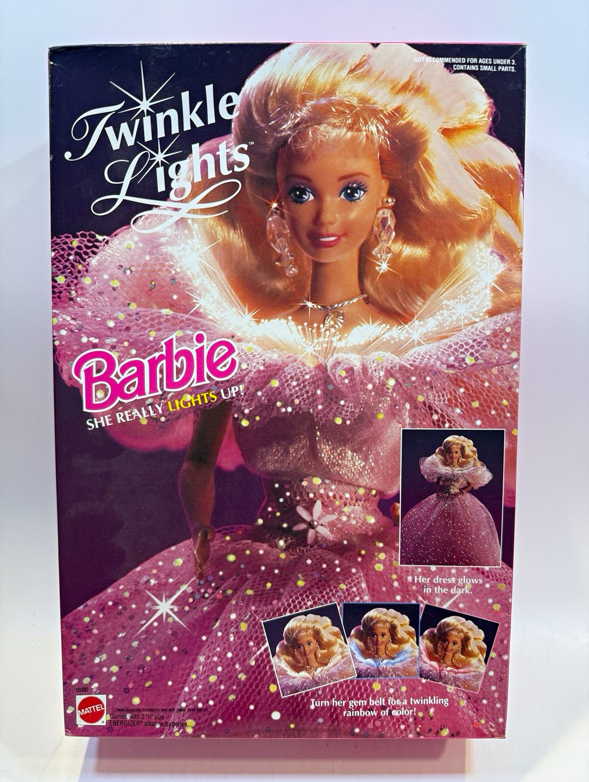 1993 Mattel Twinkle Lights Barbie Doll, Lights Up, Original Box/Opened, 10390 1993 Mattel Twinkle Lights Barbie Doll, Lights Up, Original Box/Opened, 10390