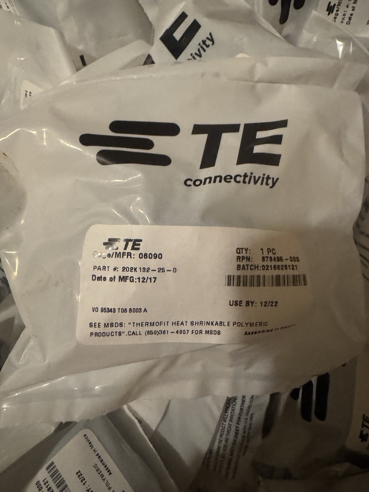 TE Raychem 202k132-25-0 HEAT SHRINK BOOT Lot Of 10 TE Raychem 202k132-25-0 HEAT SHRINK BOOT Lot Of 10