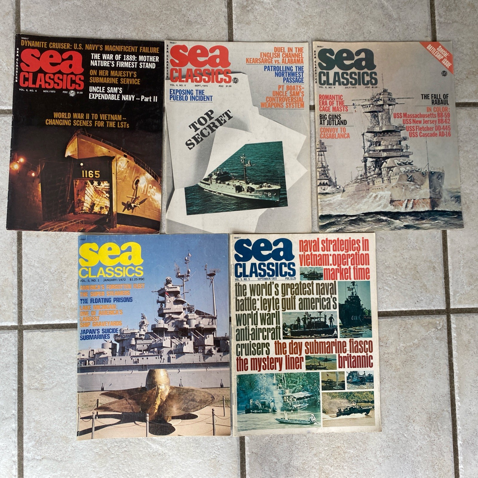 SEA CLASSICS LOT OF 5 (not Complete Sets) 1972 & 1973 SEA CLASSICS LOT OF 5 (not Complete Sets) 1972 & 1973