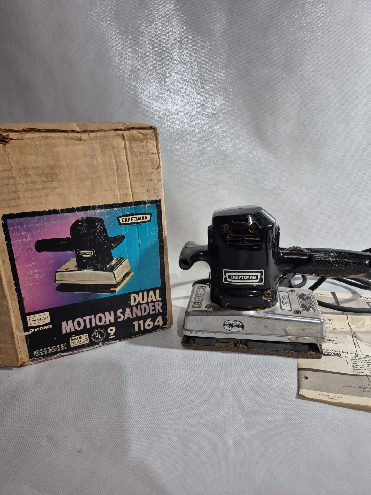 Vintage 1967 Sears Craftsman Dual Motion Orbital Sander Model 315.11640 Tested Vintage 1967 Sears Craftsman Dual Motion Orbital Sander Model 315.11640 Tested