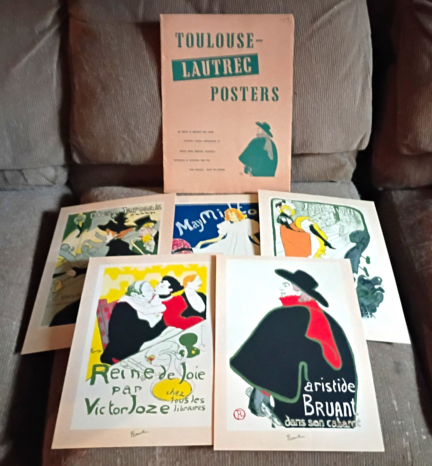 Vintage 1940s Toulouse-Lautrec Silkscreen Print Set (5 of 6) Serigraph Portfolio Vintage 1940s Toulouse-Lautrec Silkscreen Print Set (5 of 6) Serigraph Portfolio