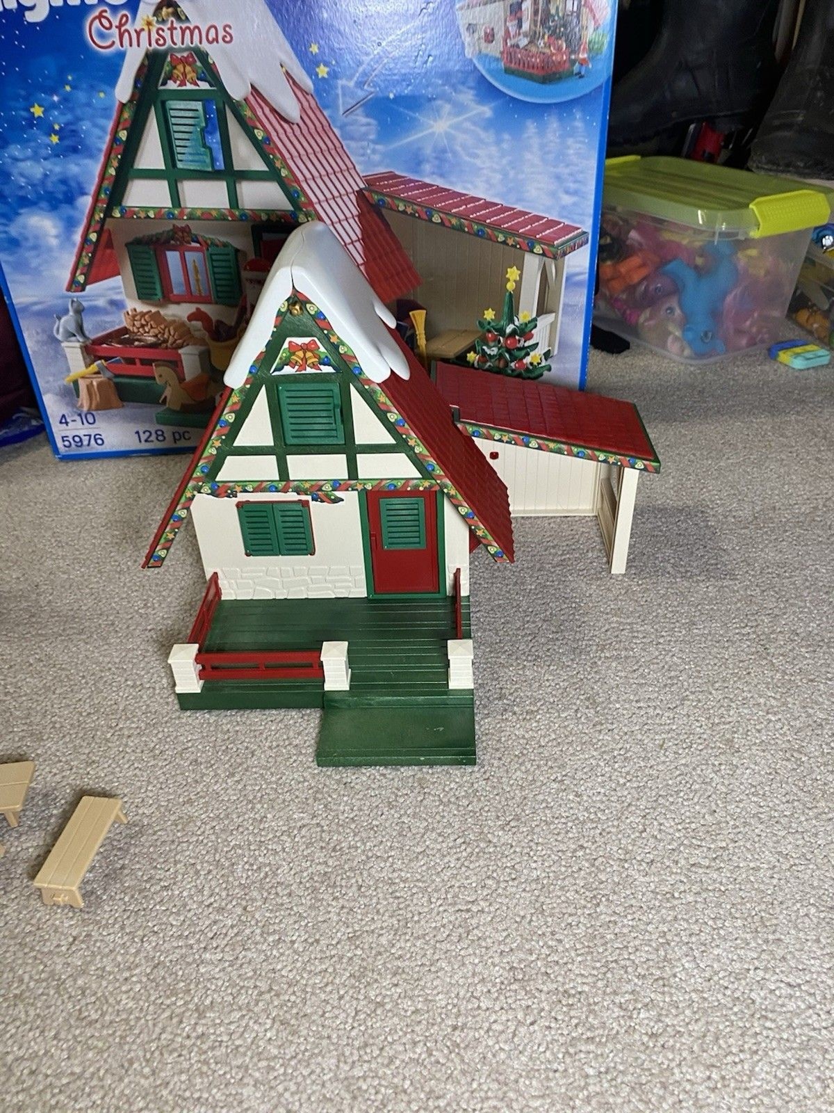 Playmobil Christmas Santa\'s Home Set 5976 Retired Near Complete W/ Box Manual