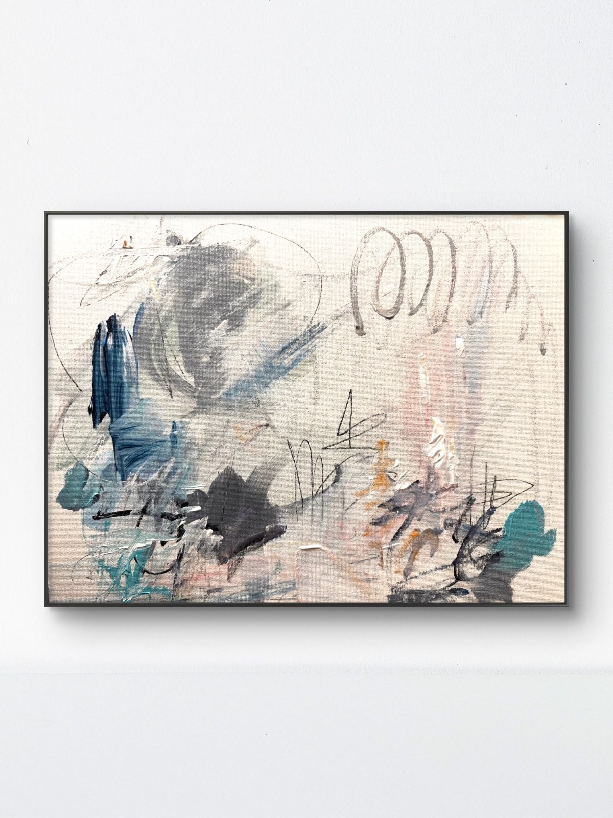 SAMATOWIC Original 12x16 Abstract Abstract Gestural Marks Painting Signed Canvas