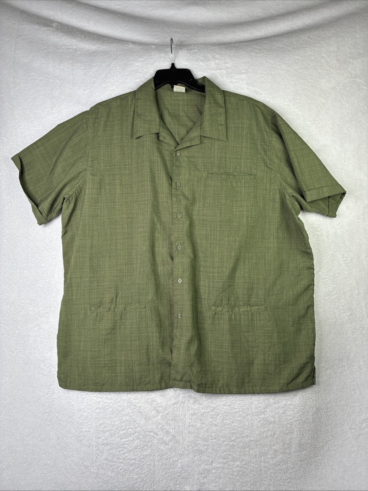 Vintage Haband Mens Olive Green Short Sleeve Button Shirt Approx XXL 2XL Vintage Haband Mens Olive Green Short Sleeve Button Shirt Approx XXL 2XL
