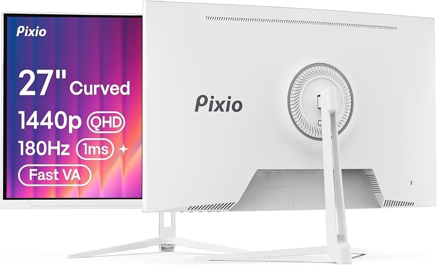 Pixio PXC278 Wave White 27 inch 180Hz QHD 1440p Curved Gaming Monitor Pixio PXC278 Wave White 27 inch 180Hz QHD 1440p Curved Gaming Monitor
