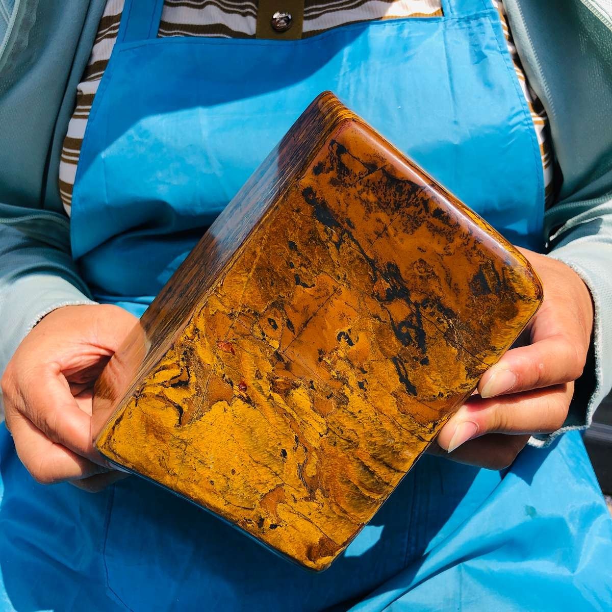 3790G Large Natural Tiger's Eye Quartz Crystal Rough Mineral Specimen MH5607