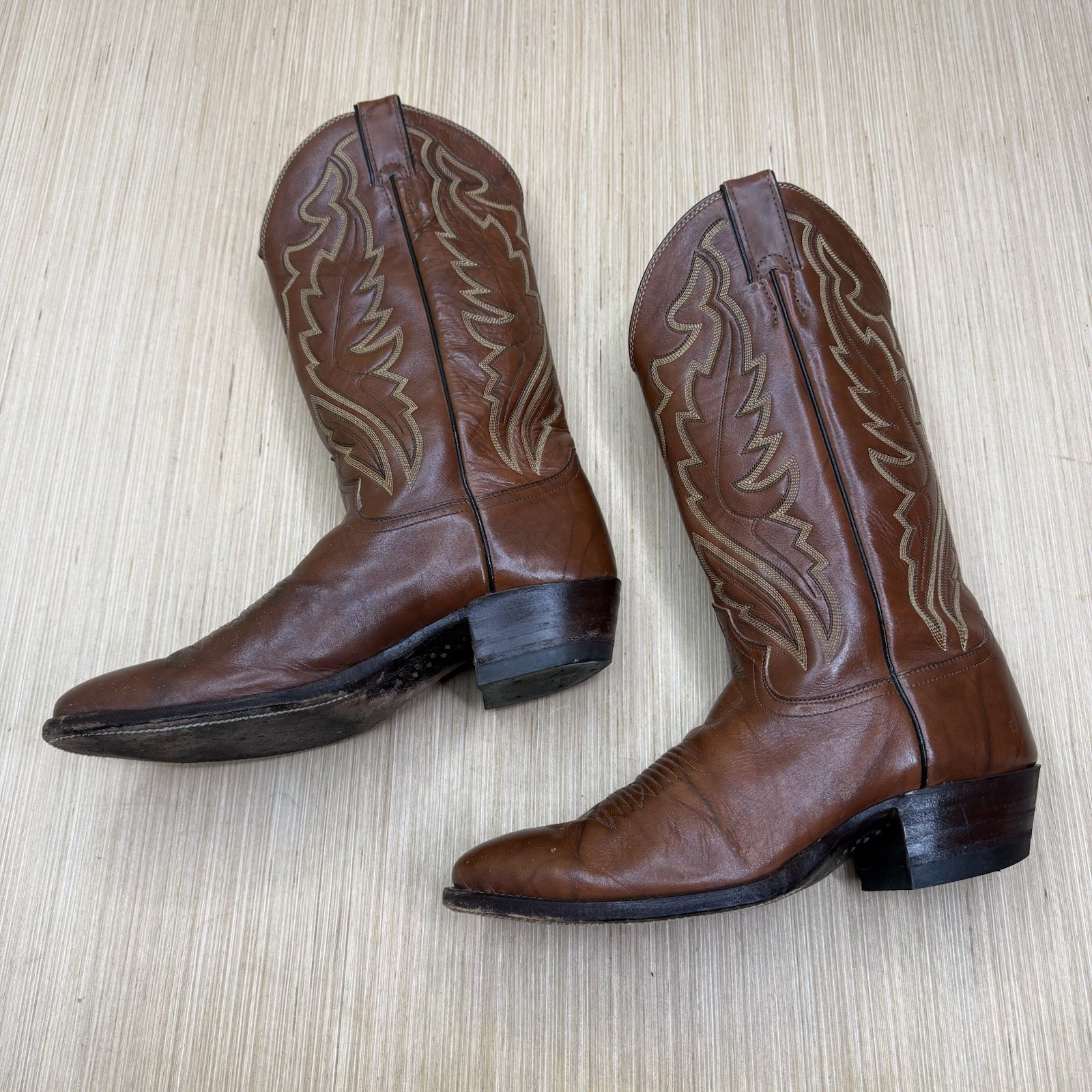 Vintage Justin Western Cowboy Boots Brown Mens 9 D - Made in USA Vintage Justin Western Cowboy Boots Brown Mens 9 D - Made in USA