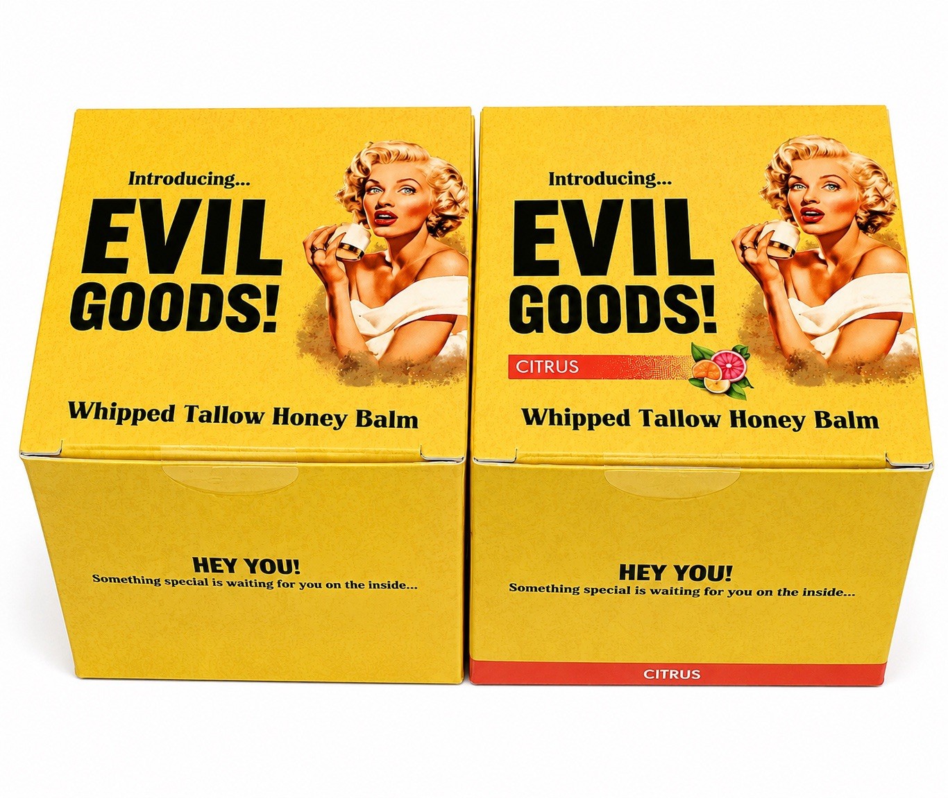 Evil Goods Whipped Tallow Honey Balm 2 Pack Original + Citrus Face Body Balm