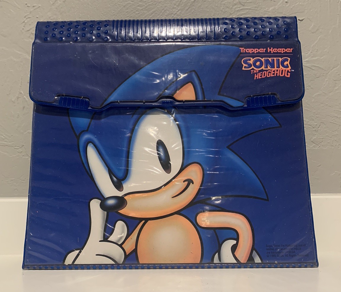 Vintage 1995 Mead Sonic the Hedgehog Blue Trapper Keeper 