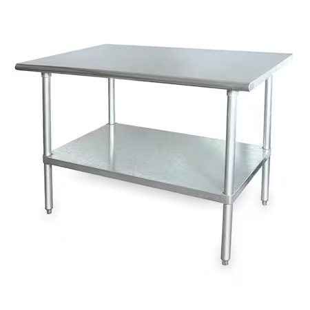 Zoro Select 2Kre8 Worktable, Gray, Ss, 72Ind, 24Inw,  2Kre8