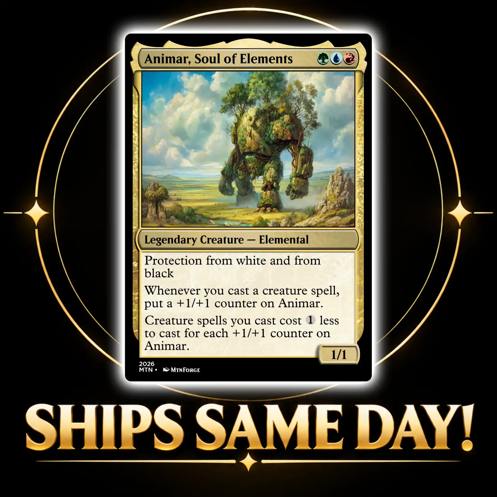 Animar Soul Of Elements - Custom Art MountainForge Playtest Commander Card