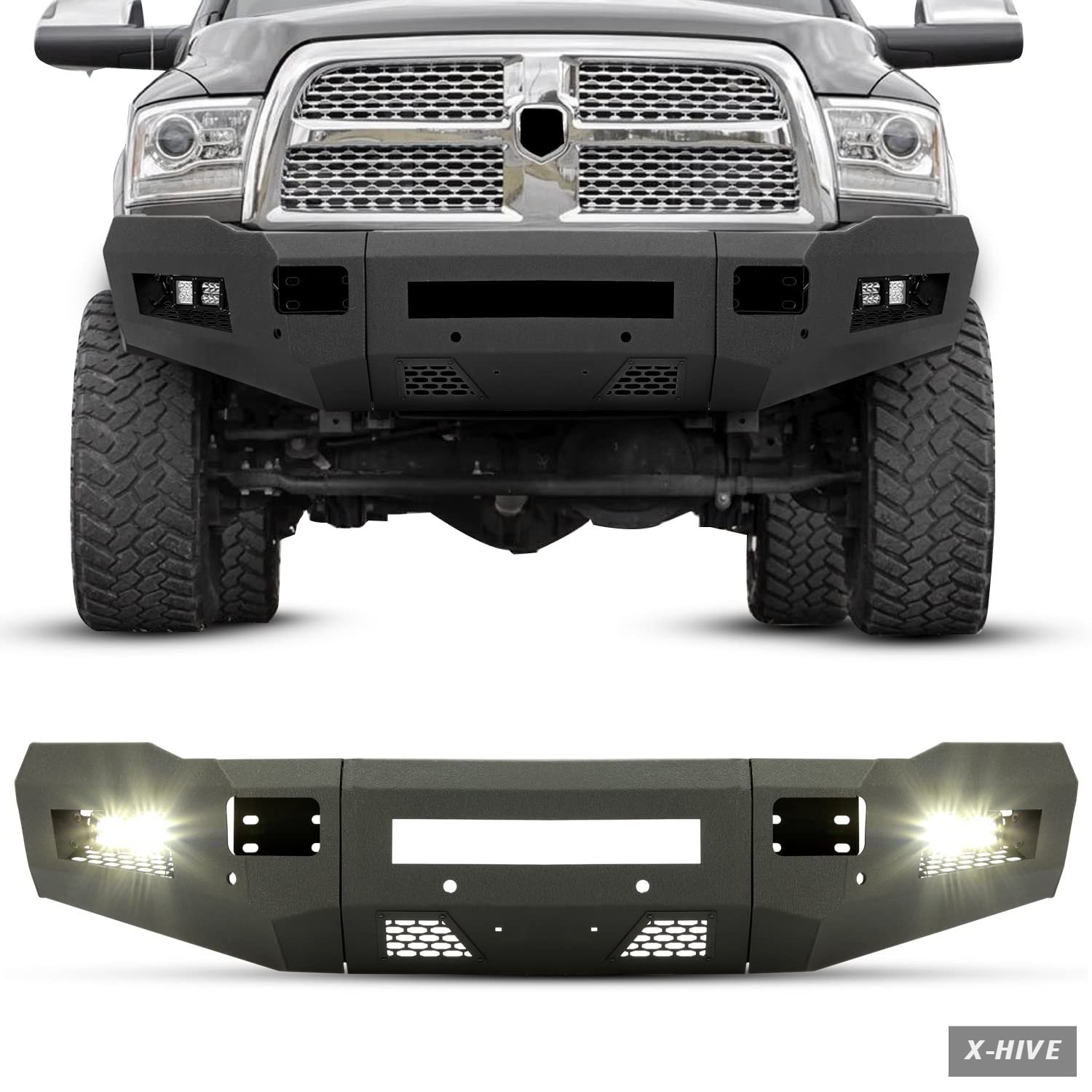 Front Bumper Compatible with 2010-2018 Dodge Ram 2500 3500 2 Packages