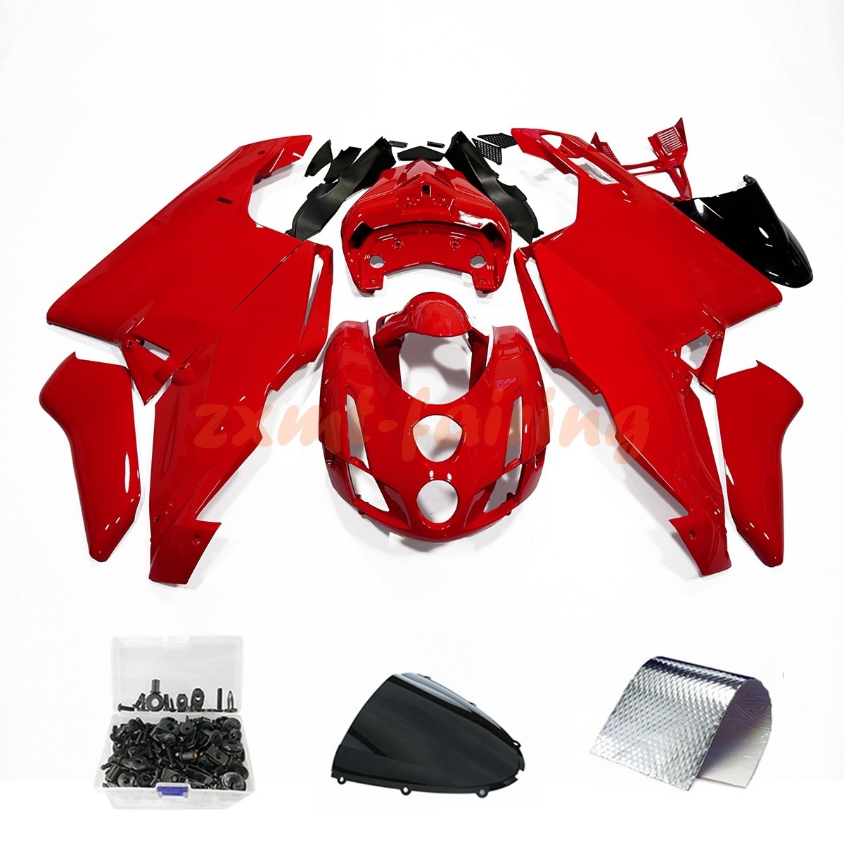 For Ducati 999 / 749 2003-2004 Glossy Red ABS Bodywork Fairing Kit +Bolts Set