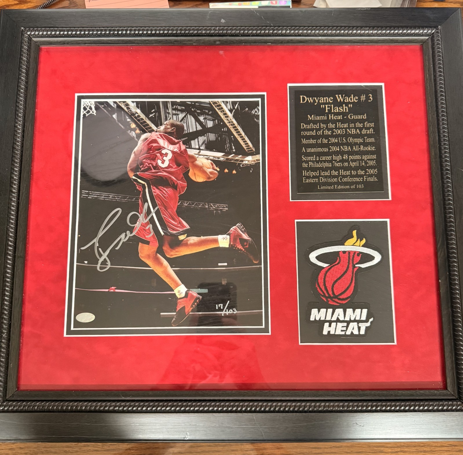 Dwyane Wade Authentic Framed Limited Edition 17 of 103 signed MIAMI HEAT COA Dwyane Wade Authentic Framed Limited Edition 17 of 103 signed MIAMI HEAT COA