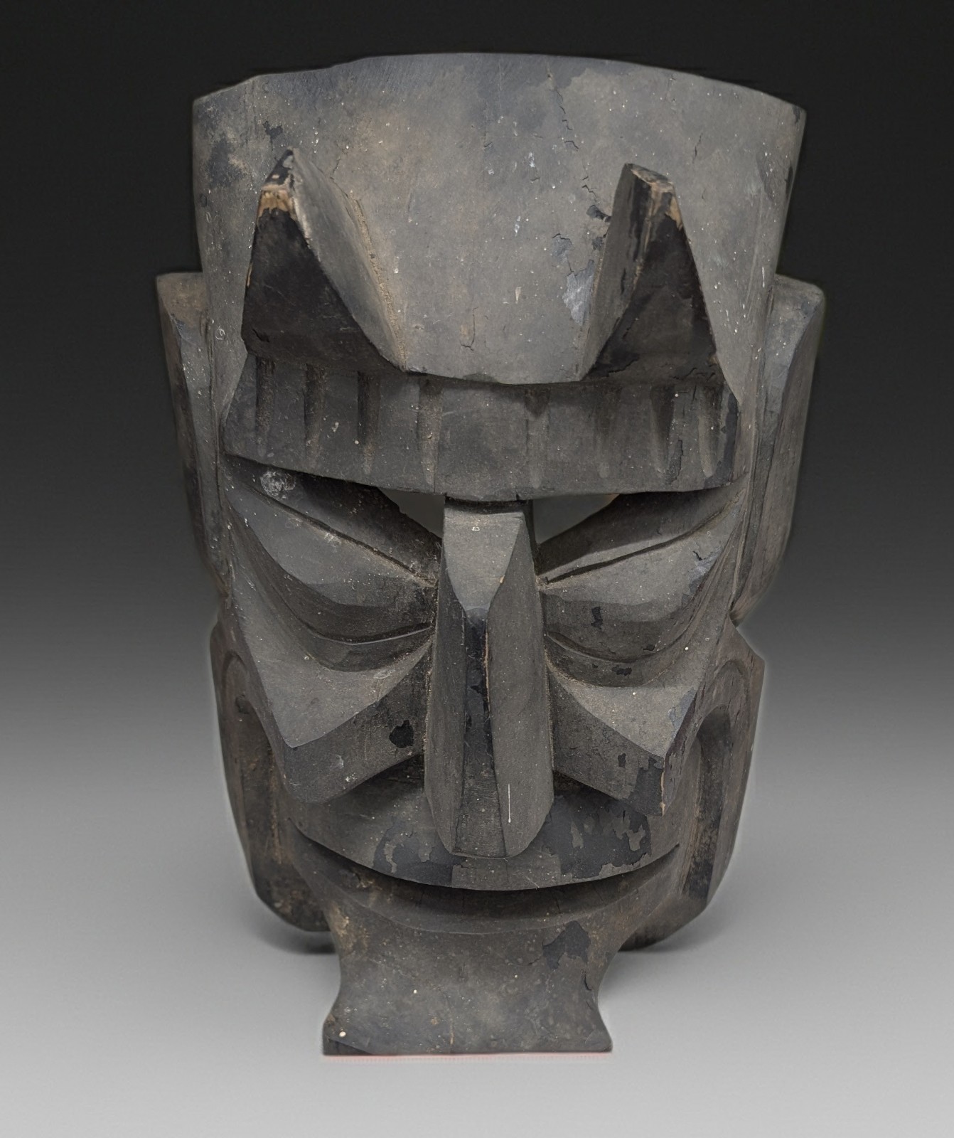 Hand Carved Wood African Gere Gela Horned War Mask Tribal Folk Art 13x9 Vintage