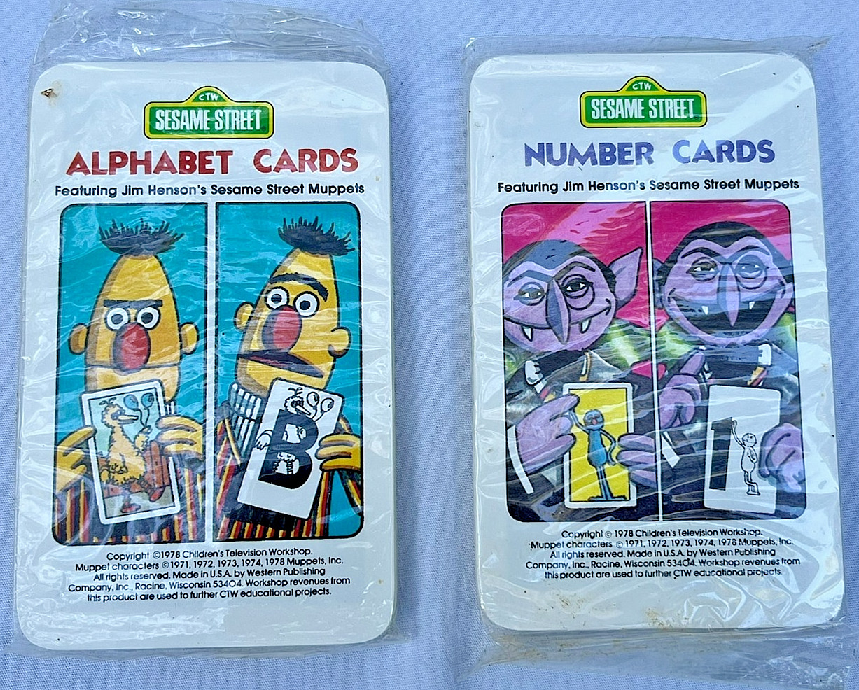 Vintage 1978 Sesame Street Alphabet & Number Cards - NEW SEALED - CTW Jim Henson