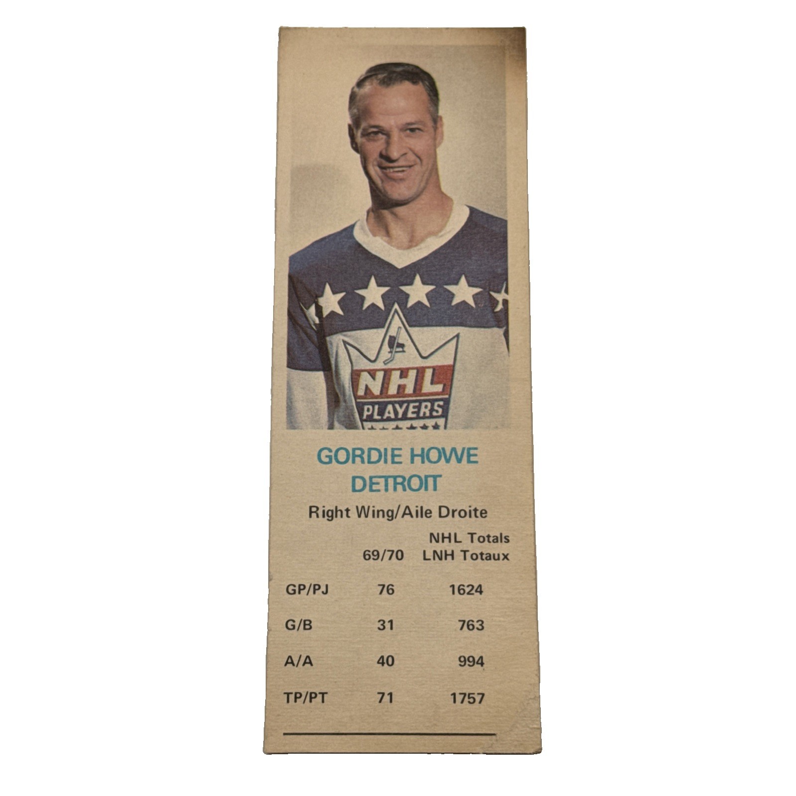 1970-71 Dad\'s Cookies Set-Break Gordie Howe 1970-71 Dad\'s Cookies Set-Break Gordie Howe