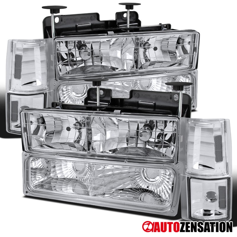 Fit 1994-1998 GMC Sierra Yukon Suburban Headlights+Bumper+Corner Signal Lamps Fit 1994-1998 GMC Sierra Yukon Suburban Headlights+Bumper+Corner Signal Lamps