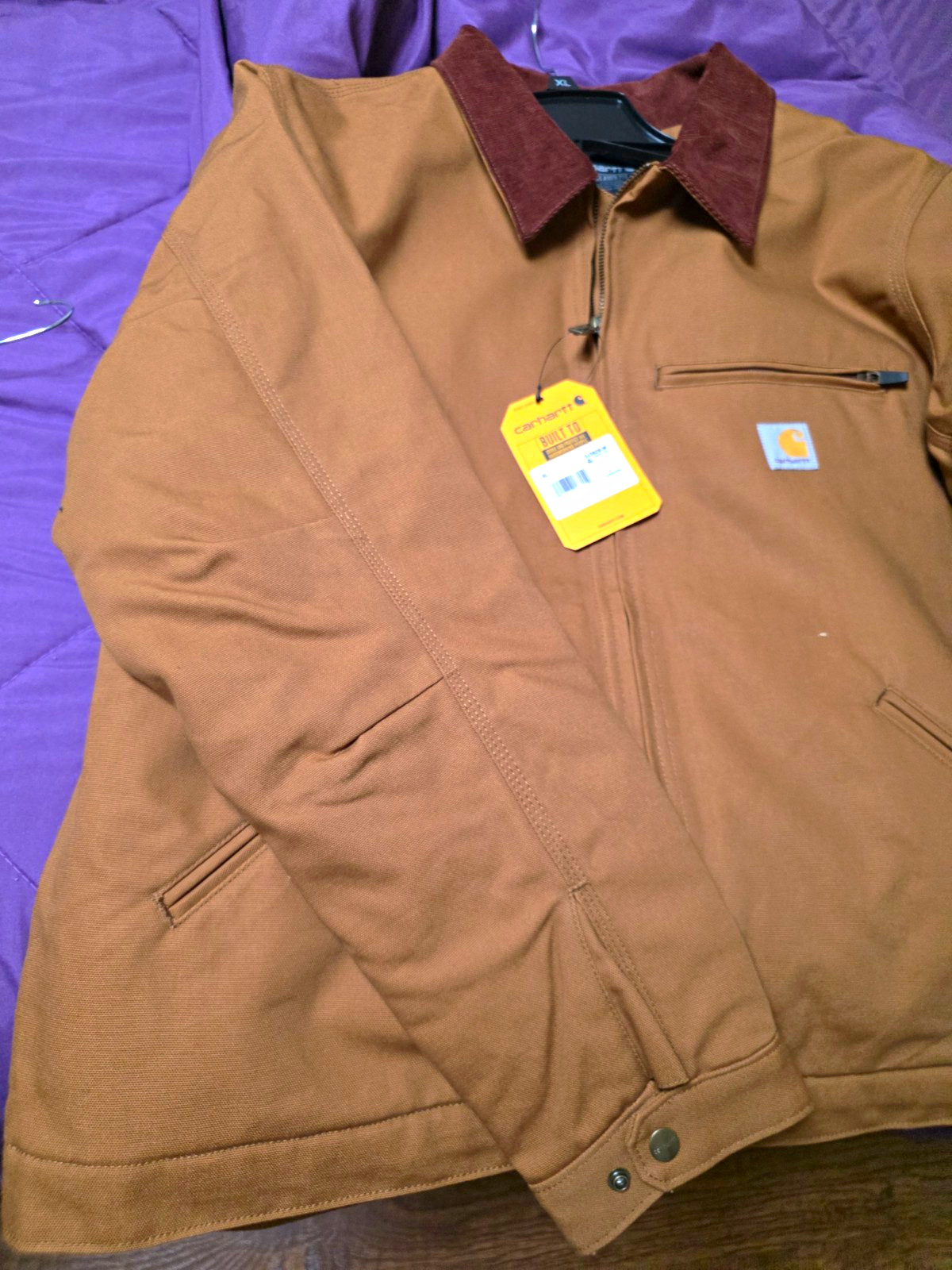 Carhartt Men’s Brown Duck Detroit Work Jacket XL Regular Relaxed Fit Zip