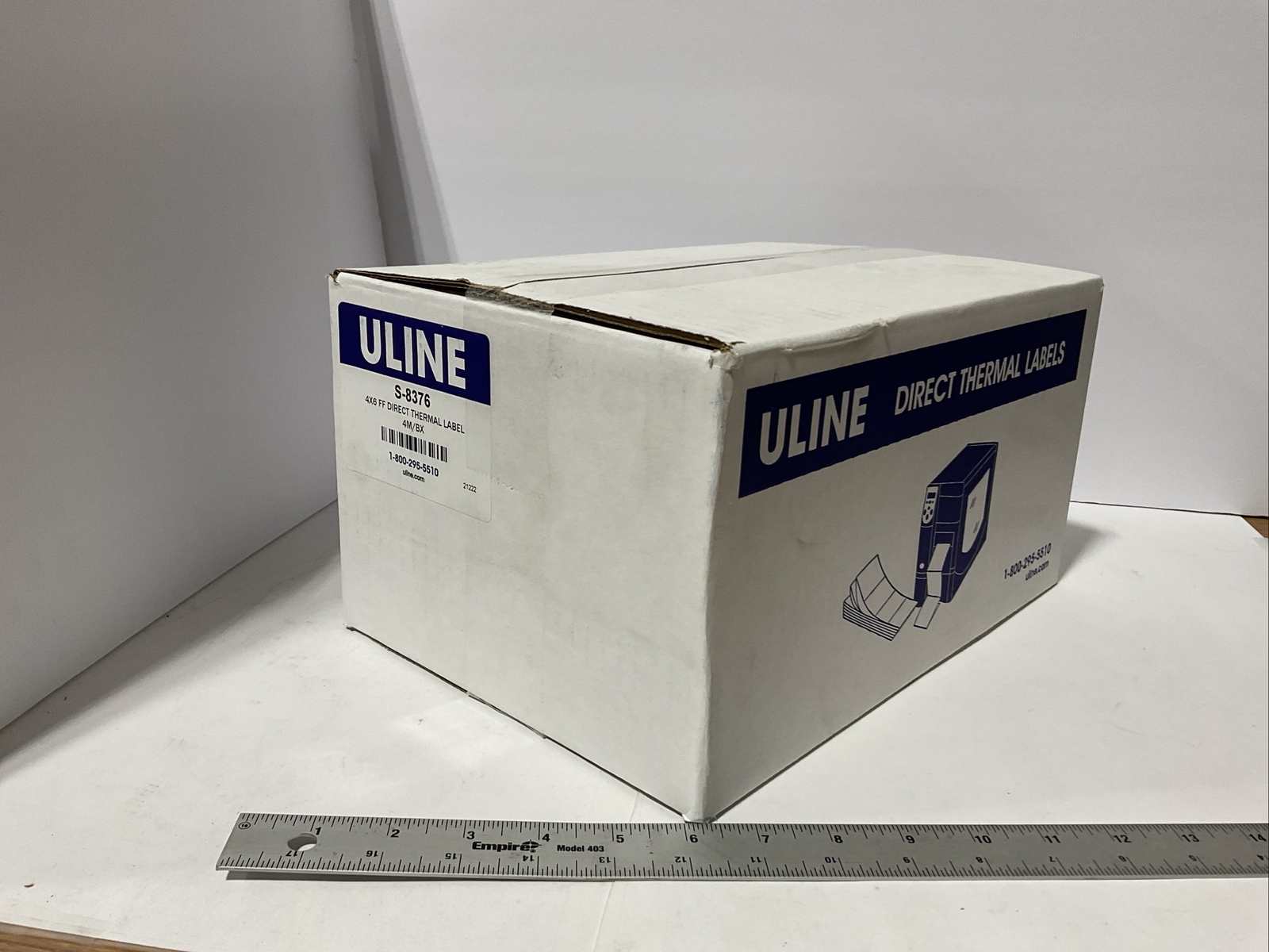 Uline Direct Thermal Label S8376  4 x 6 FF, 4M Per Box Brand New 