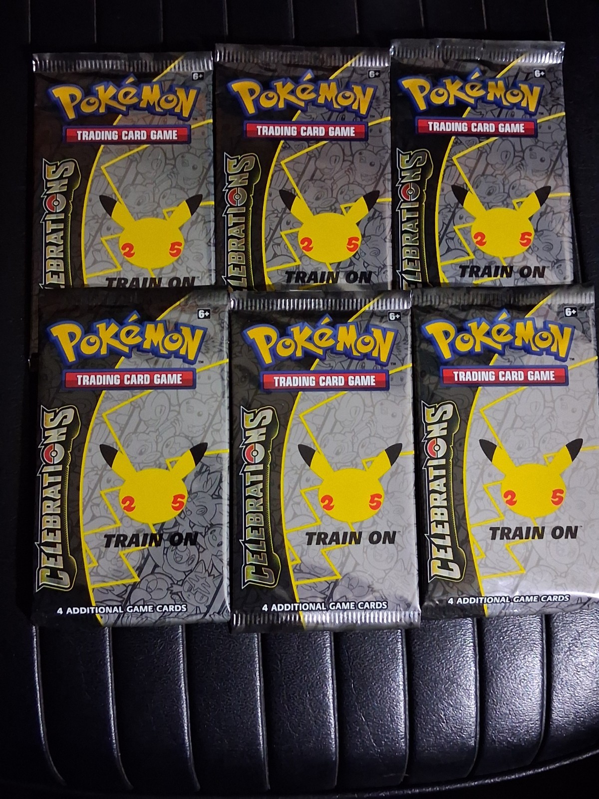 Lot of 6 Pokémon TCG 25th Anniversary Celebrations Booster Packs SEALED.