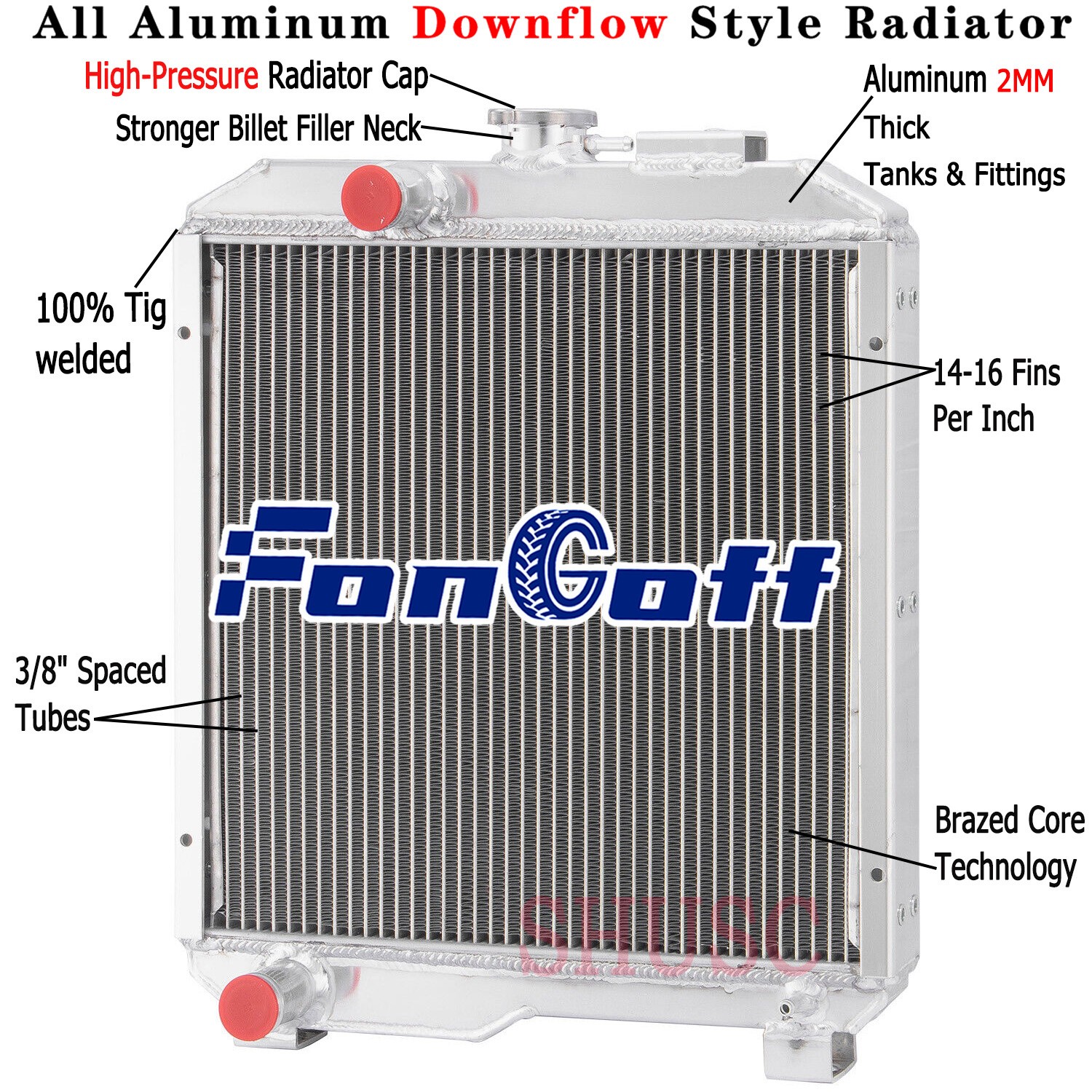 SBA310100630 2Row Aluminum Tractor Radiator For Ford New Holland 1715 Model