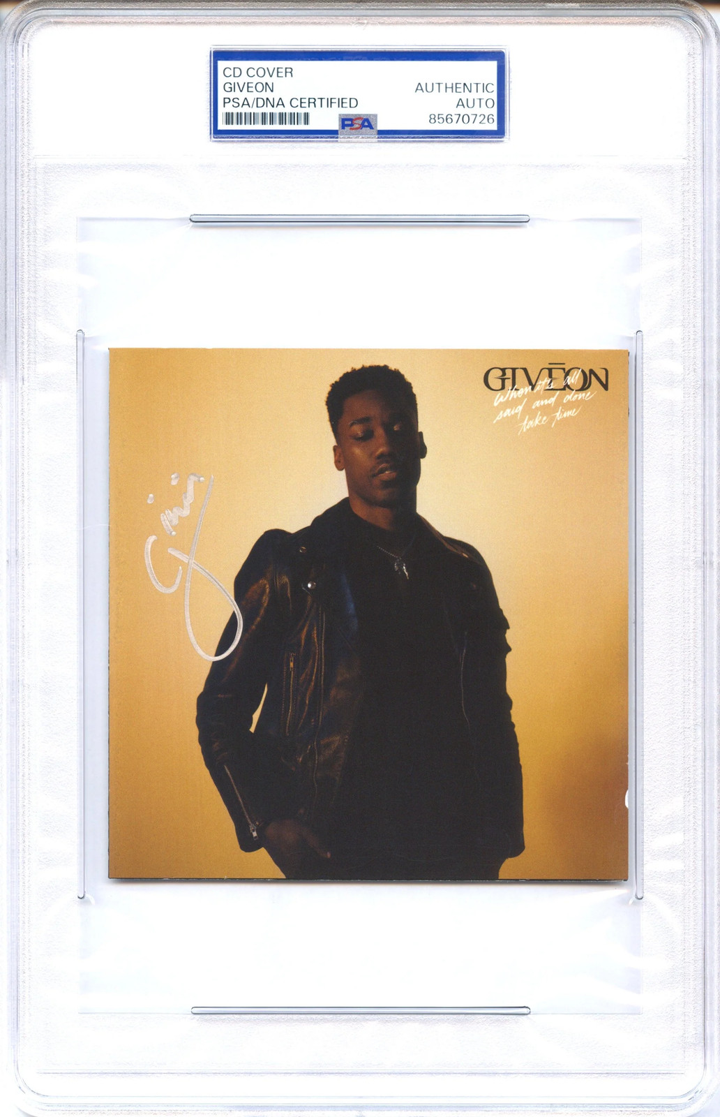 Giveon Signed Autographed CD “When It’s Said And Done…Take Time” PSA/DNA Authent Giveon Signed Autographed CD “When It’s Said And Done…Take Time” PSA/DNA Authent