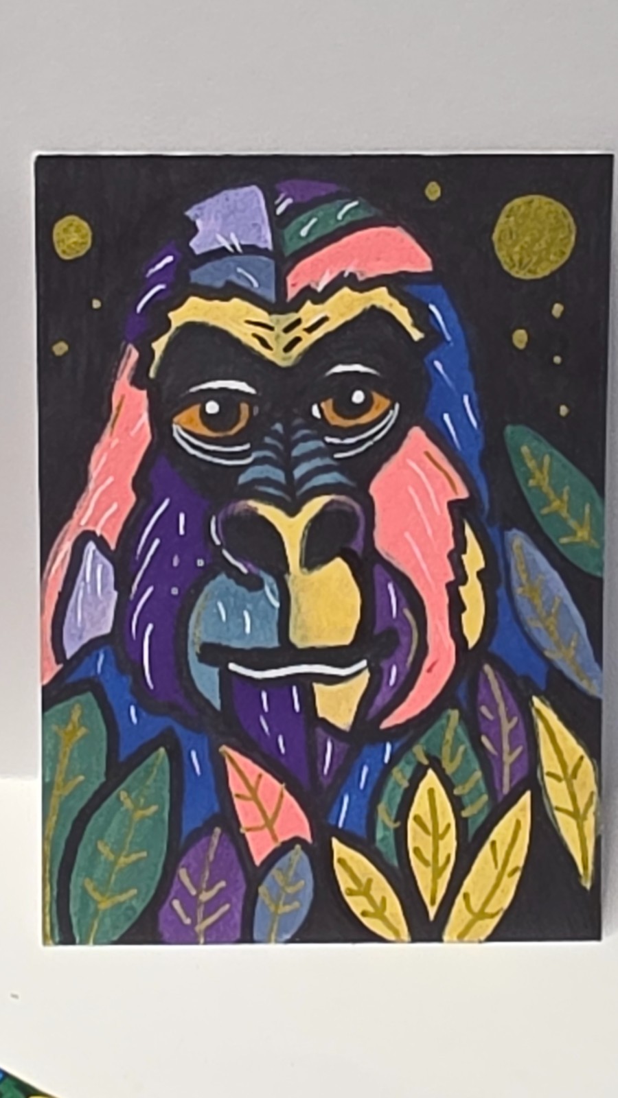 Original ACEO Art Card Abstract Colorful Animal Wildlife Folk Art Hand Drawn 2.5 Original ACEO Art Card Abstract Colorful Animal Wildlife Folk Art Hand Drawn 2.5
