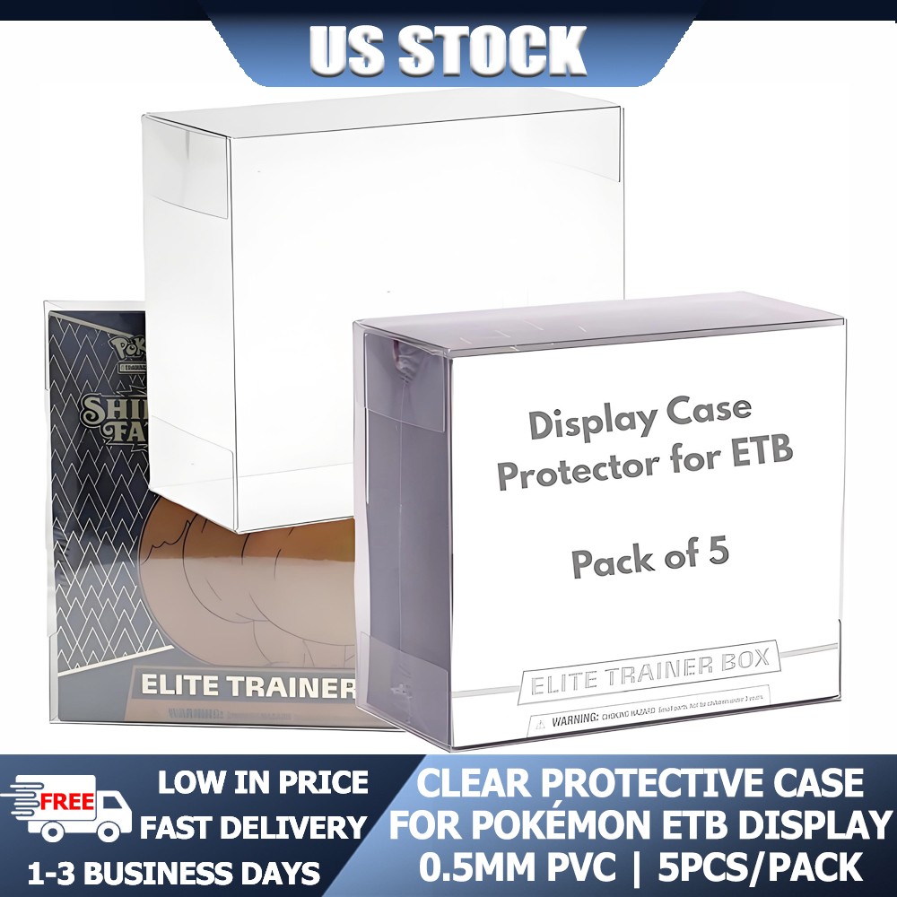 5/10/20/40 Pcs Clear Protective Case For Pokemon ETB 0.5mm Thick Scratch Proof