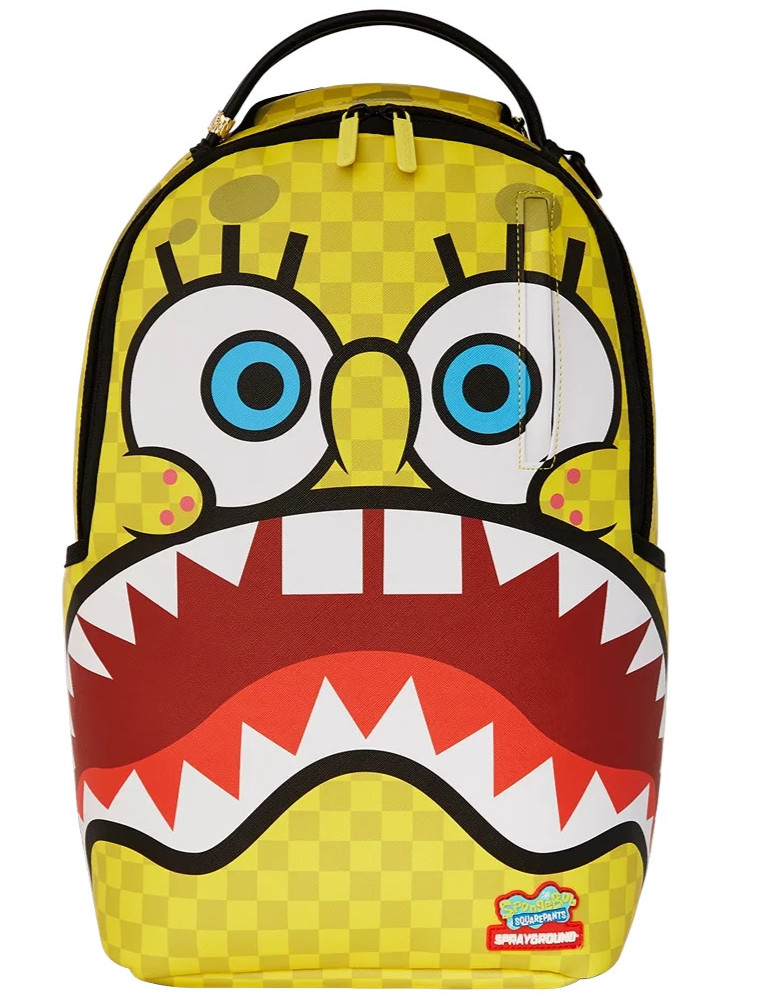 Sprayground SPONGEBOB SQUARE CHECK Backpack🔥New Black School Bookbag Large Bag