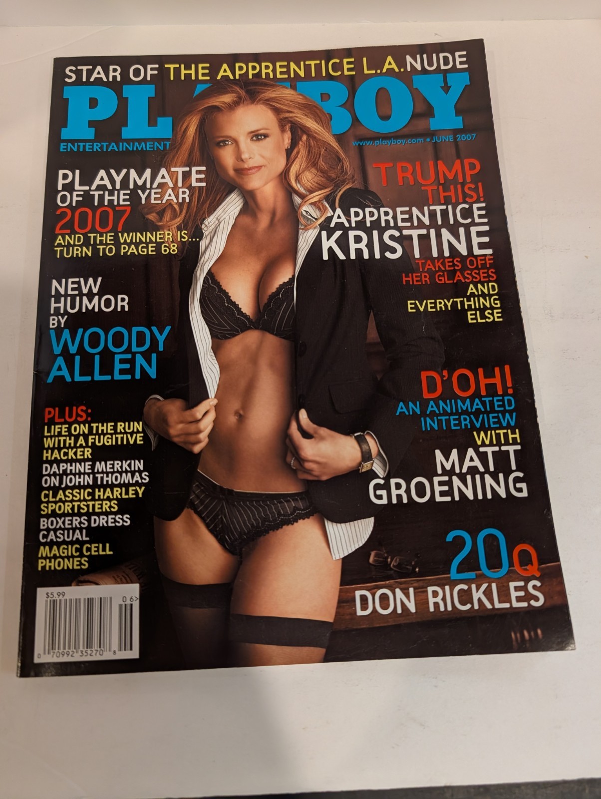 Playboy Magazine June 2007 Playmate of the Year Centerfold Intact