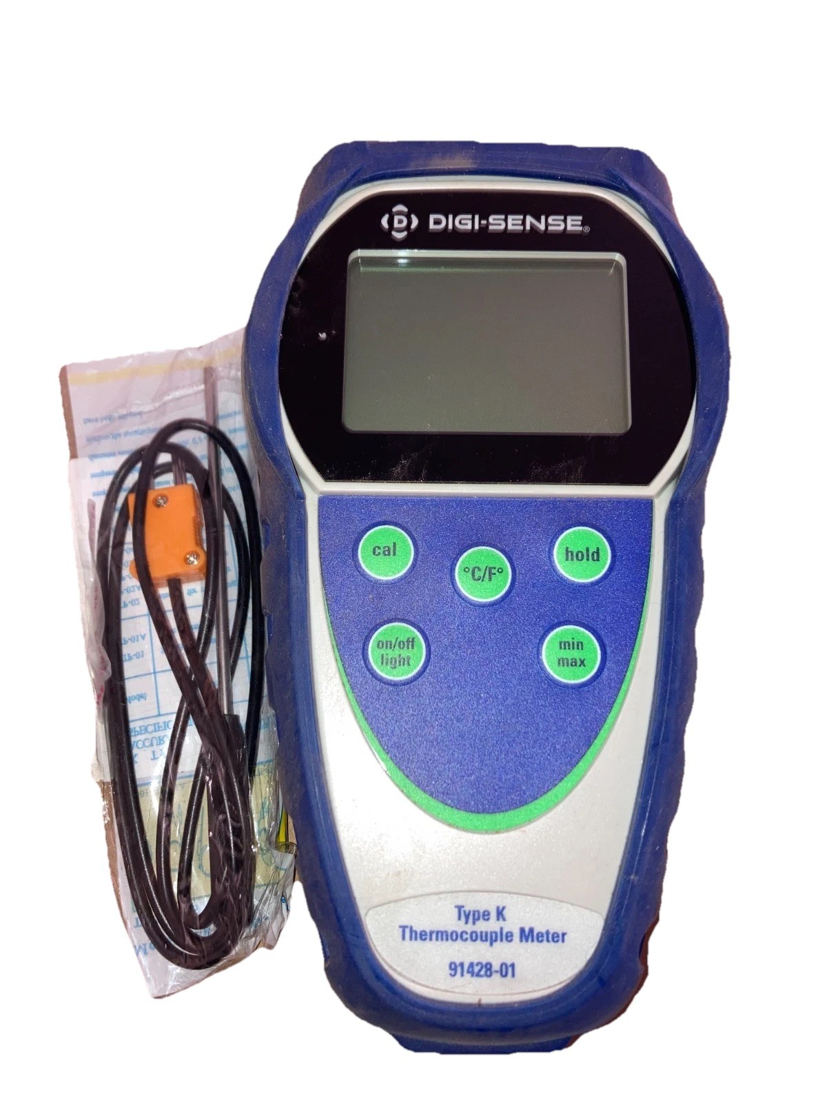 Digi-Sense Temp-10 Type K Thermocouple Thermometer, 1-Channel, Used, Probe Digi-Sense Temp-10 Type K Thermocouple Thermometer, 1-Channel, Used, Probe