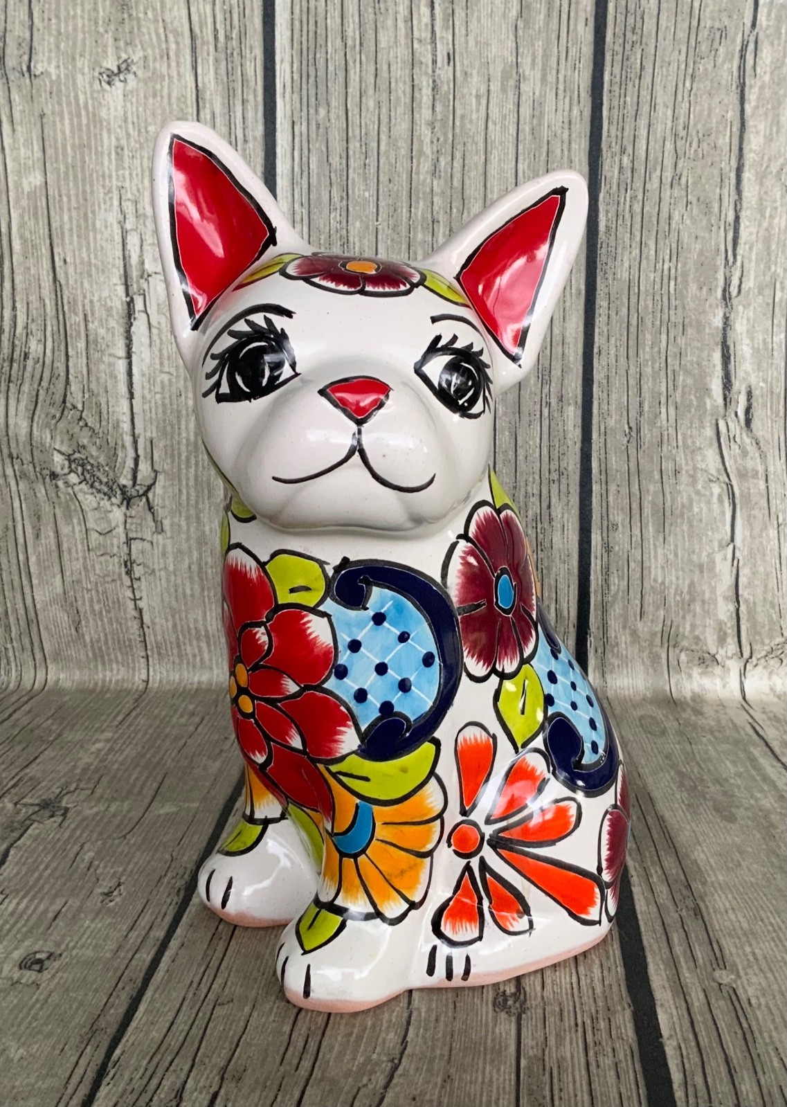 Mexican Talavera French Bulldog / Boston Terrier Figurine Mexican Talavera French Bulldog / Boston Terrier Figurine