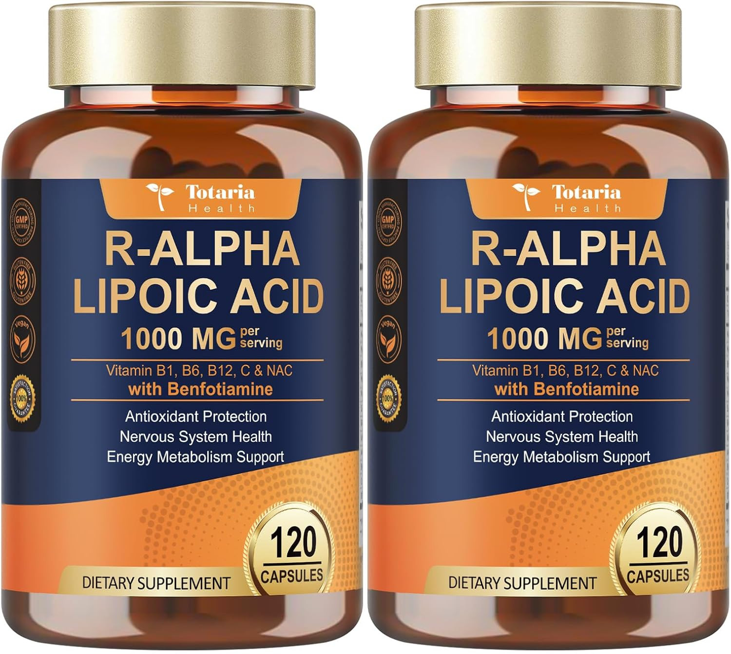 Totaria 2 Pack R Alpha Lipoic Acid 1000Mg w Benfotiamine Sodium ALA Supplement Totaria 2 Pack R Alpha Lipoic Acid 1000Mg w Benfotiamine Sodium ALA Supplement